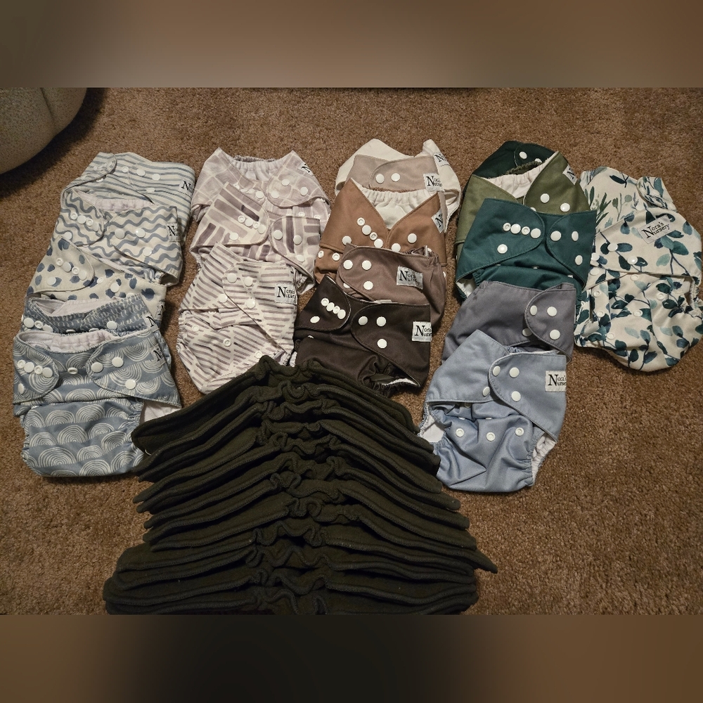 Nora's Nursery Cloth Diapers Set - Multicolor